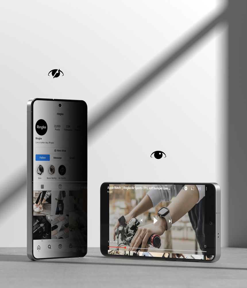 Privatumo apsauginis stiklas Ringke Easy Slide Galaxy S26, 2 vnt. - Image 6