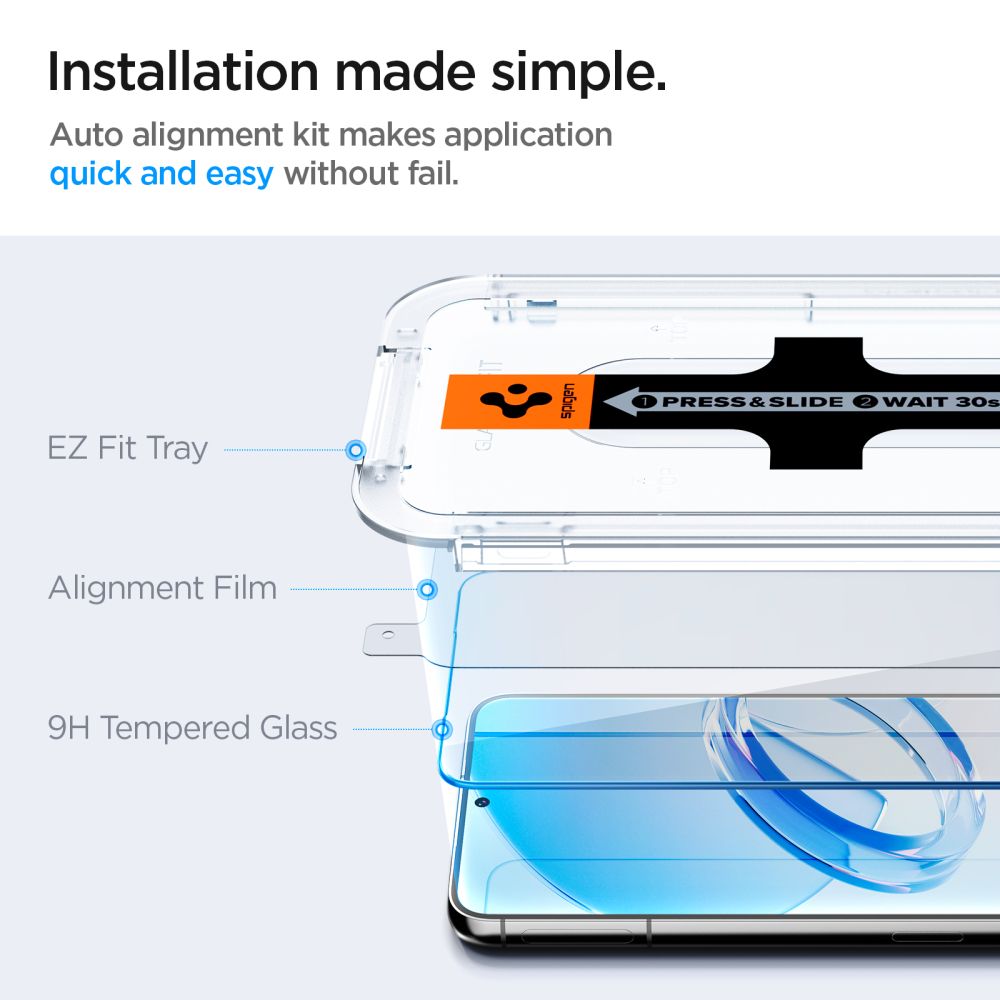 Apsauginis stiklas Spigen Glas.tR EZ Fit Galaxy S23, skaidrus (2 vnt.) - Image 7