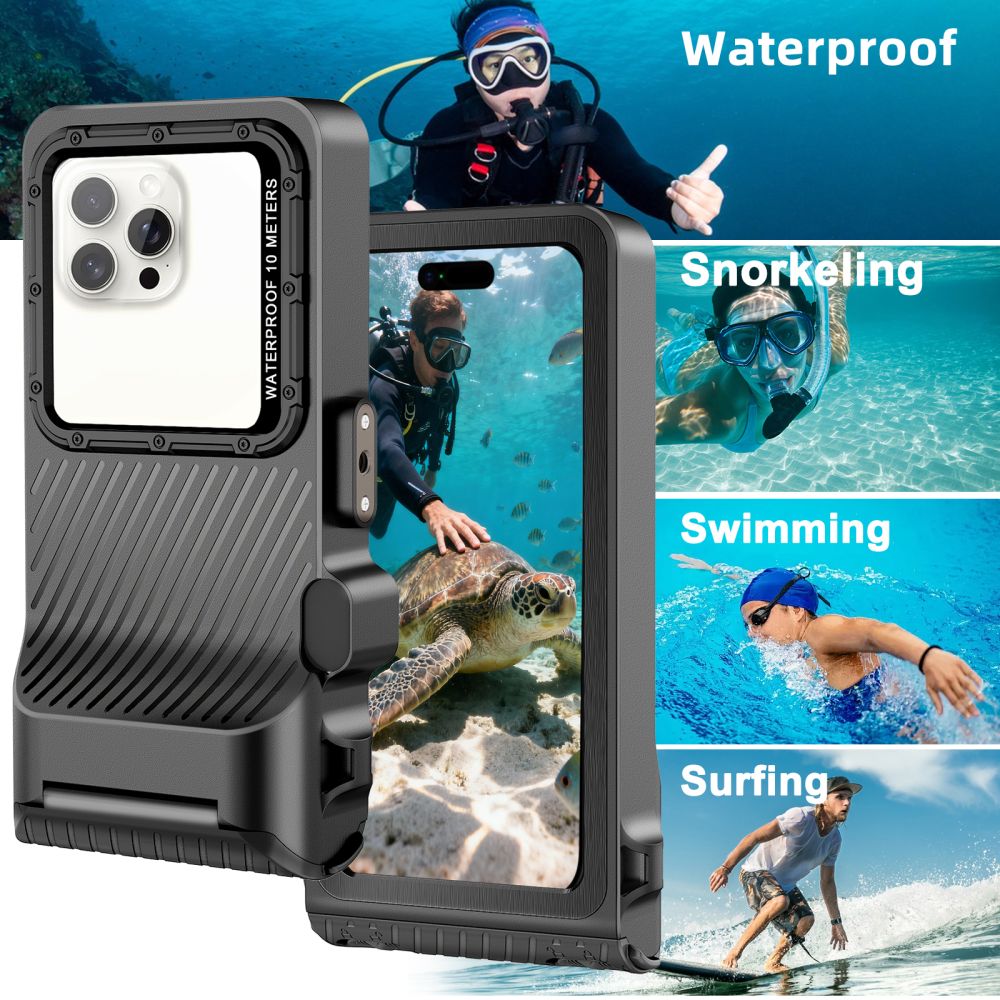 Dėklas Tech-Protect IPX8 Pro, universalus, vandeniui atsparus, pilkas/juodas - Image 6
