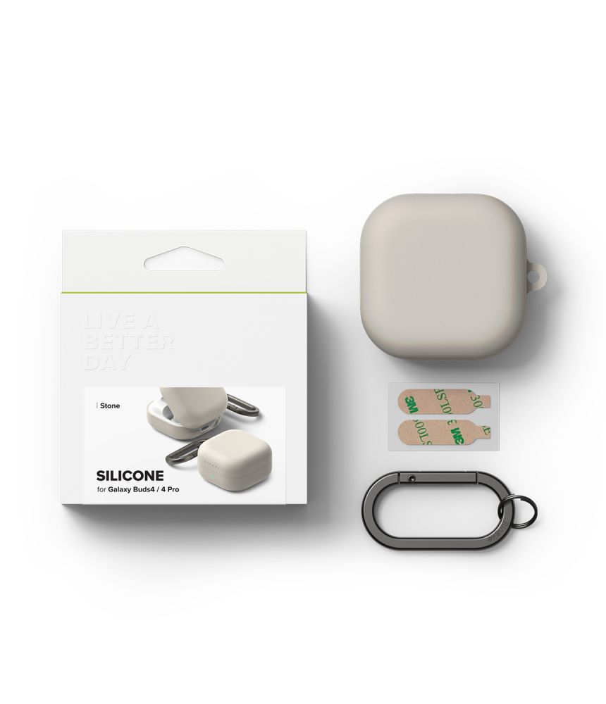 Dėklas Ringke Silicone Samsung Galaxy Buds 4 / Buds 4 Pro, smėlio spalvos - Image 6