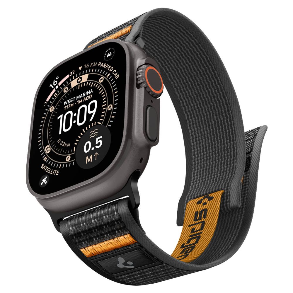 Dirželis Spigen Athlex Air 2 Apple Watch 8 / 9 / 10 / 11 / SE / Ultra (44 / 45 / 46 / 49 mm), juodas/oranžinis - Image 6