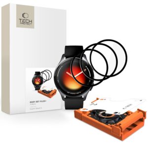 Apsauginis stiklas Tech-Protect Easy Set Flex+ Xiaomi Watch 5, 3 vnt., juodas