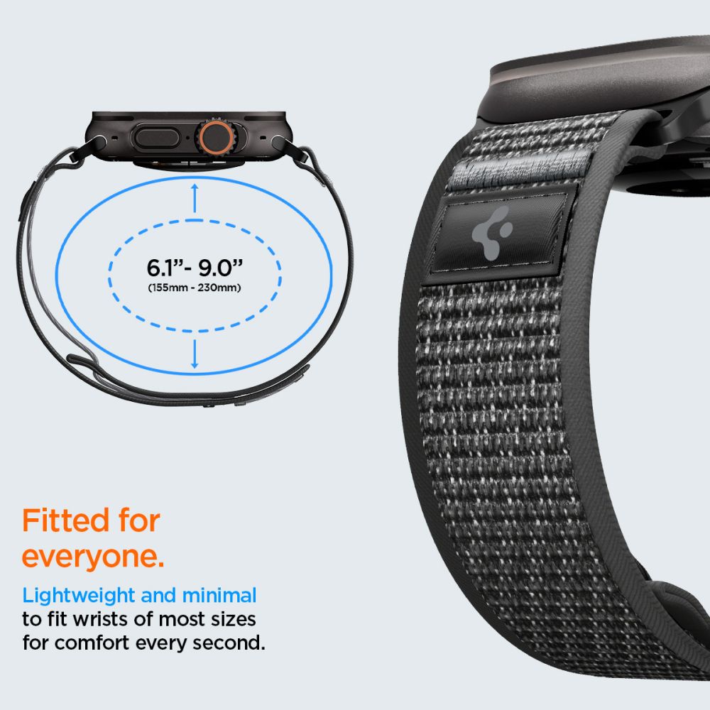 Dirželis Spigen Athlex Air 2 Apple Watch 8 / 9 / 10 / 11 / SE / Ultra (44 / 45 / 46 / 49 mm), juodai pilkas - Image 6
