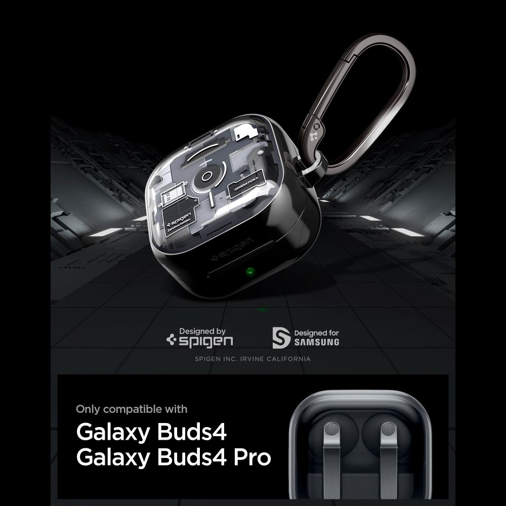 Dėklas Spigen Ultra Hybrid Zero One Samsung Galaxy Buds 4 / 4 Pro, juodas - Image 6