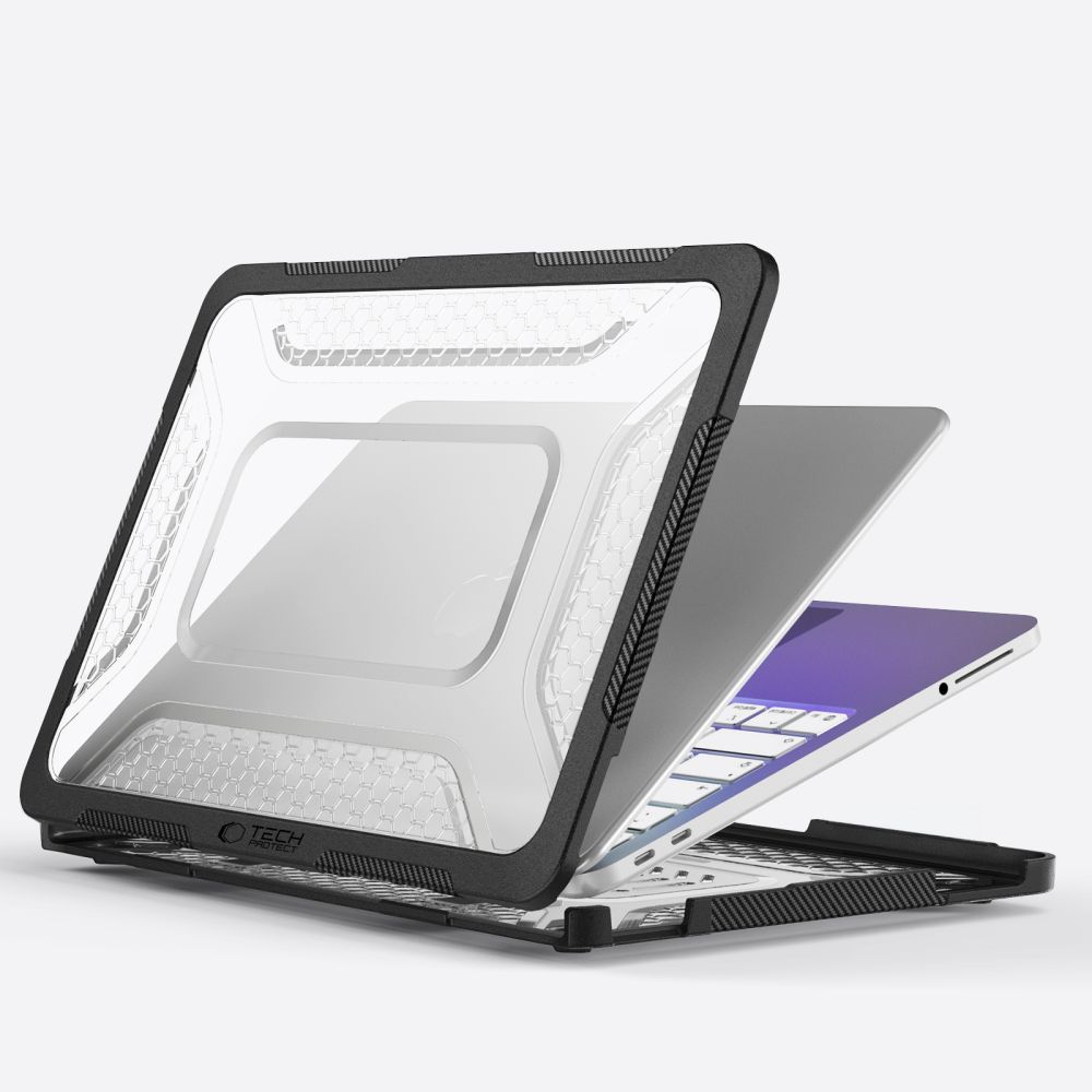 Dėklas Tech-Protect Kevlar Pro MacBook Neo 13 (2026), matinis juodas / skaidrus - Image 6