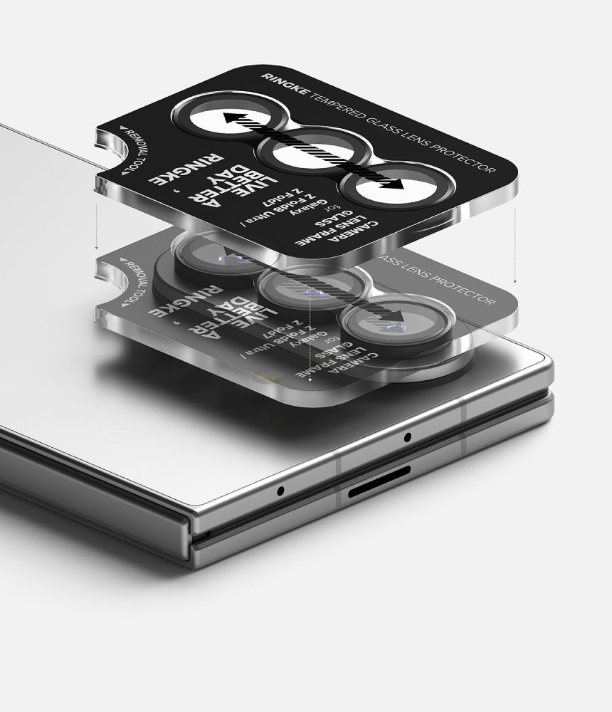 Kameros apsauginis stiklas Ringke Camera Frame Protector, Galaxy Z Fold 7 / 8 Ultra, 2 vnt., juodas - Image 6