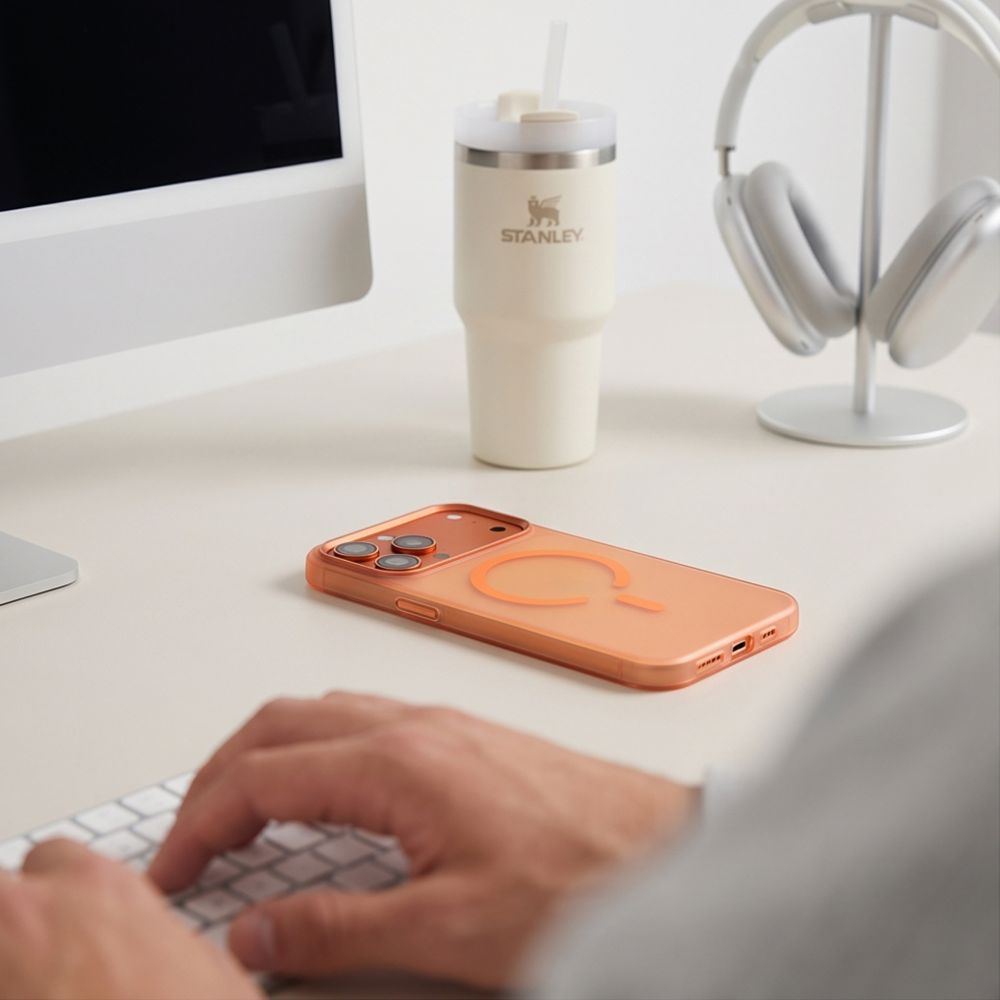 Dėklas Tech-Protect MagZero MagSafe iPhone 17 Pro Max / 18 Pro Max, matinis kosminis oranžinis - Image 5