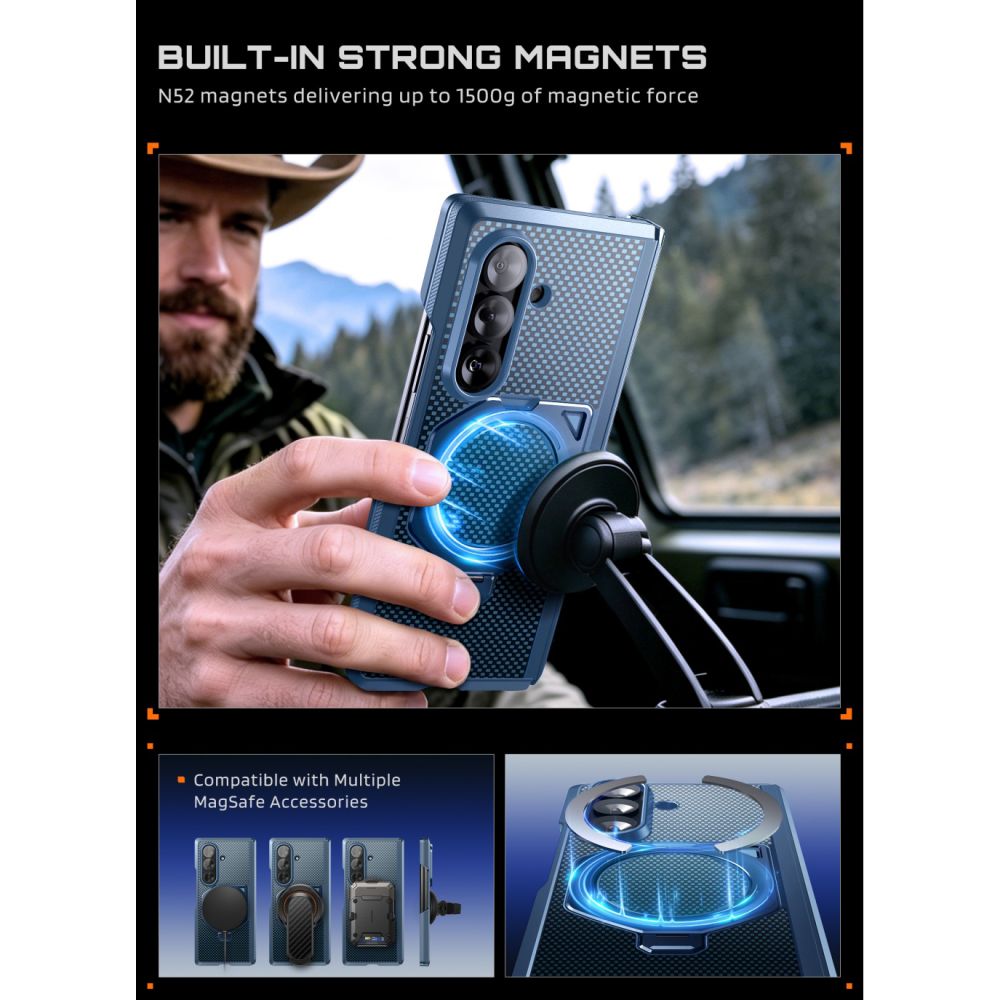 Dėklas Supcase UB Aero MagSafe Galaxy Z Fold 8 Ultra, mėlynas - Image 6