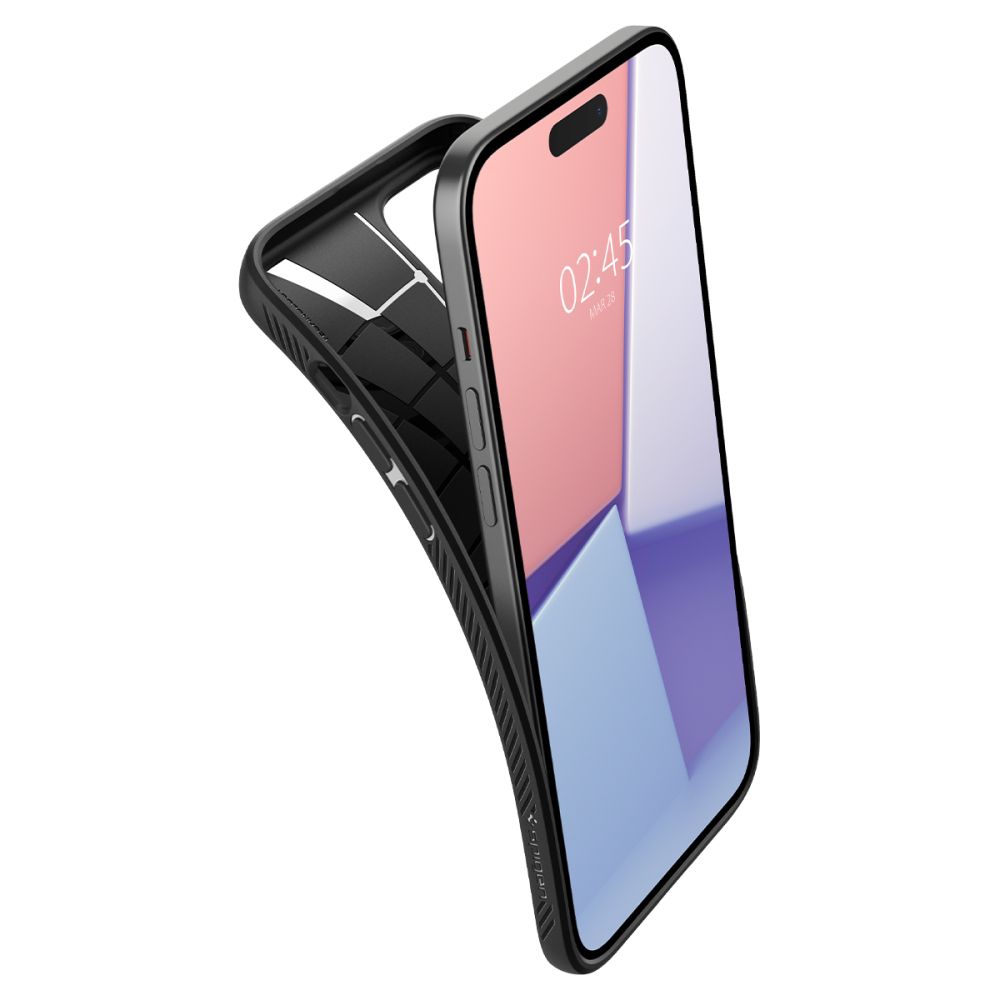 Dėklas Spigen Liquid Air iPhone 15 Matinis Juodas - Image 7