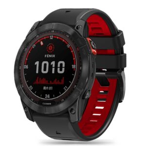 Dirželis Tech-Protect IconBand Pro Garmin Fenix 5X / 5X Plus / 6X / 6X Pro / 7X / 8 / 8 Pro (51 mm), juodas/raudonas