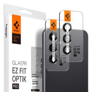 Kameros apsauginis stiklas Spigen Optik.TR EZ Fit, Galaxy S23 FE, 2 vnt., juodas