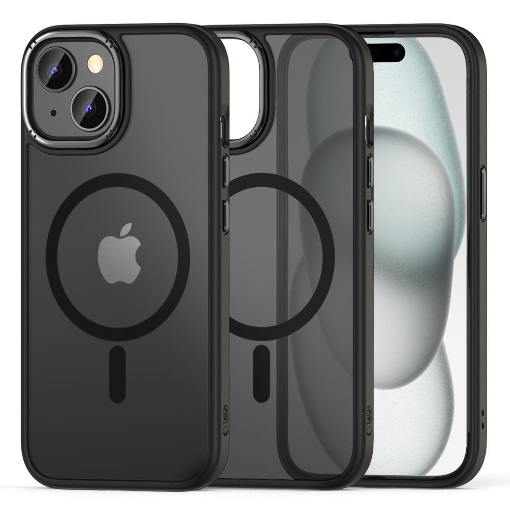 Dėklas Tech-Protect Magmat "2" MagSafe iPhone 15, matinis juodas