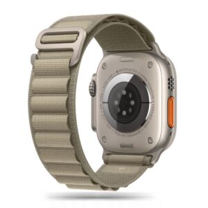 Dirželis Tech-Protect Nylon Pro Apple Watch 8 / 9 / 10 / 11 / SE / Ultra (44 / 45 / 46 / 49 mm), titaninis/alyvinis