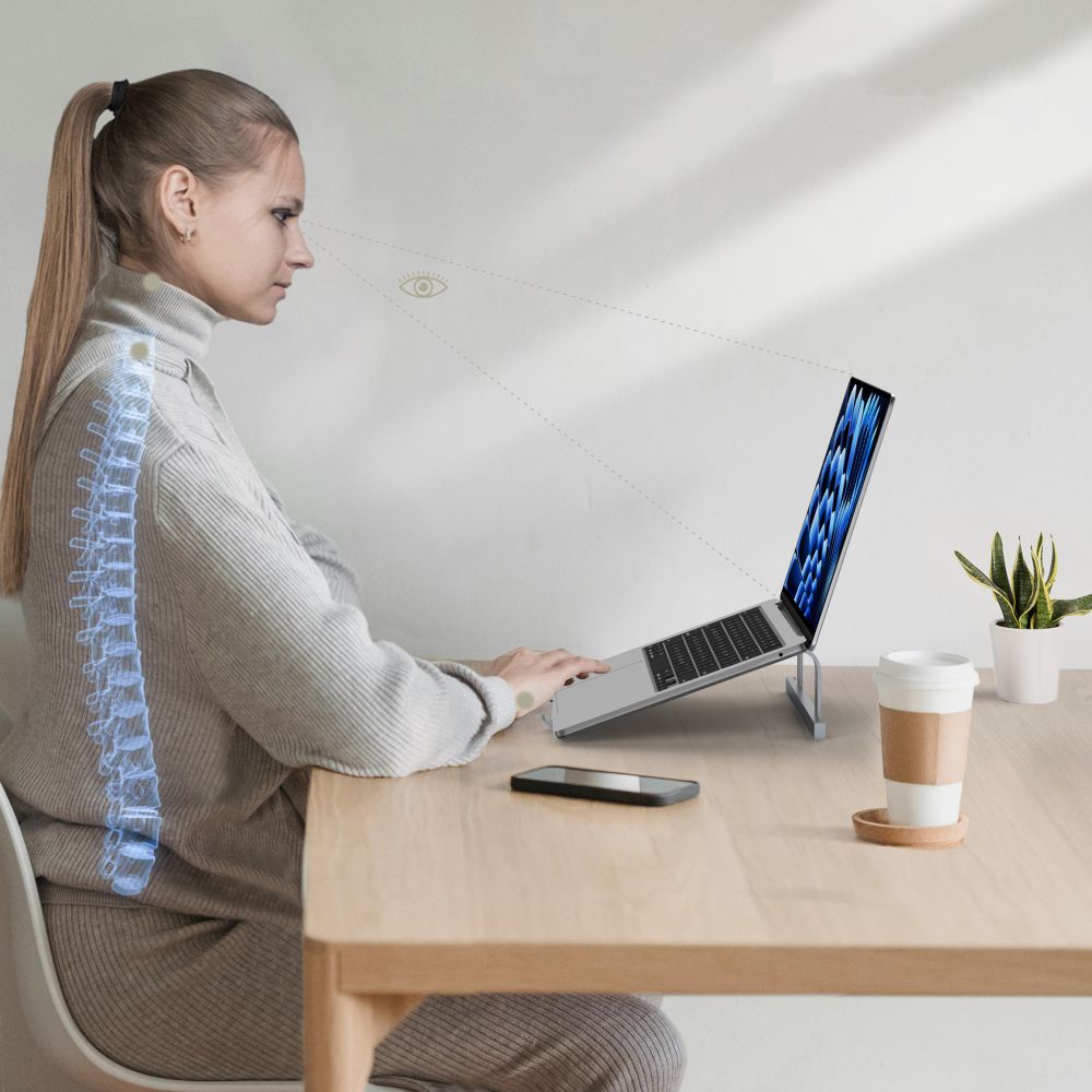 Stovas nešiojamajam kompiuteriui Tech-Protect ULS100, pilkas - Image 7