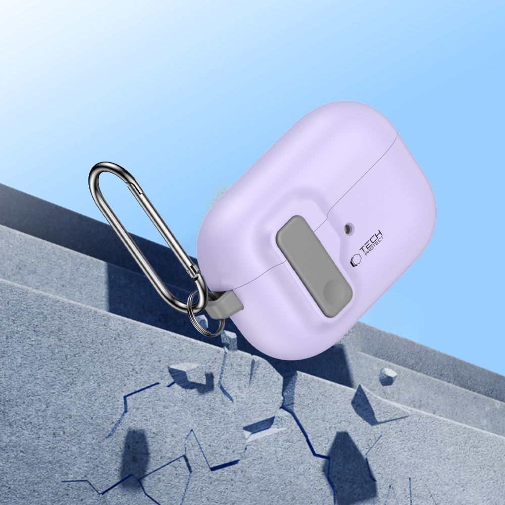 Dėklas Tech-Protect Slim Hook Apple AirPods Pro 1 / 2, levandų spalvos - Image 5