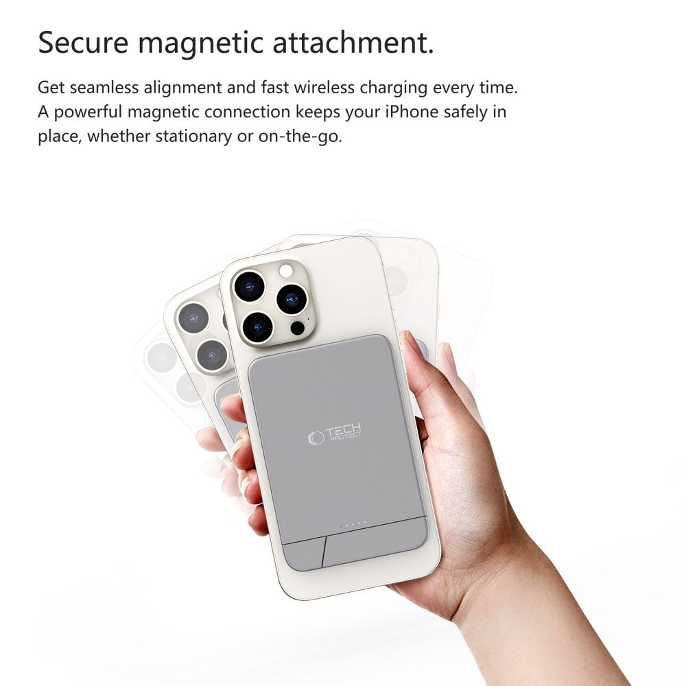 Power bank Tech-Protect PB15 LifeMag MagSafe 10000mAh, pilkas - Image 6
