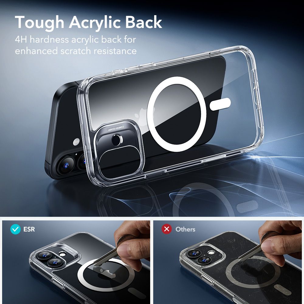 Dėklas ESR Classic Hybrid MagSafe su apsauginiu stiklu iPhone 17, skaidrus - Image 7