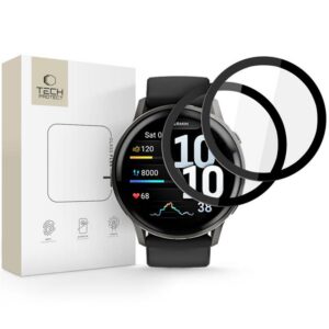Apsauginis stiklas Tech-Protect Glass Flex+ Garmin Venu 4 (45 mm), 2 vnt., juodas