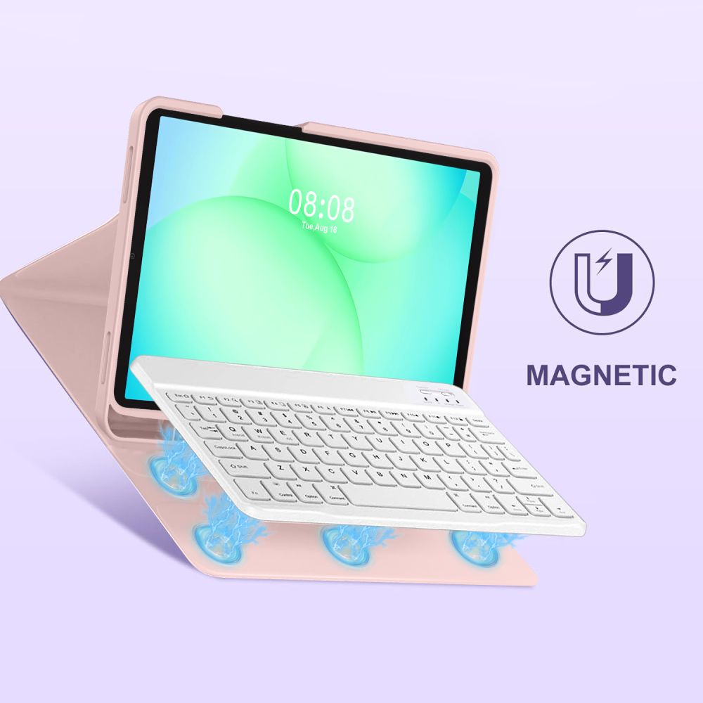 Dėklas su klaviatūra Tech-Protect SC Pen Galaxy Tab A9+ / A11+ 11.0, rožinis - Image 7