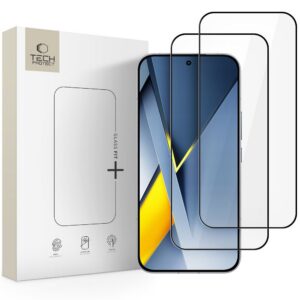 Apsauginis stiklas Tech-Protect Glass Fit+ Xiaomi Poco F8 Ultra, 2 vnt., juodas