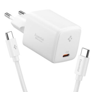 Tinklo įkroviklis Spigen EE451EU-GAN Essential 45W su USB-C kabeliu, baltas