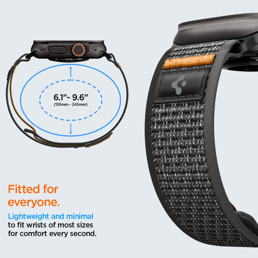 Dirželis Spigen Athlex Air 2 Apple Watch 8 / 9 / 10 / 11 / SE / Ultra (44 / 45 / 46 / 49 mm), juodas/oranžinis - Image 7