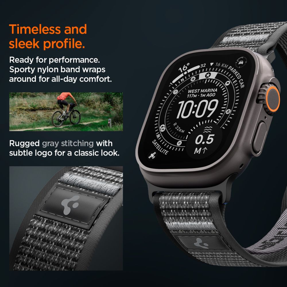 Dirželis Spigen Athlex Air 2 Apple Watch 8 / 9 / 10 / 11 / SE / Ultra (44 / 45 / 46 / 49 mm), juodai pilkas - Image 7