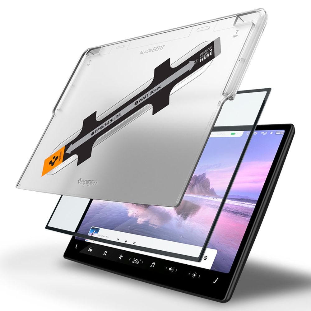 Apsauginis stiklas Spigen Glas.tR EZ Fit Tesla Model X 2022-2026 / Model S 2021-2026 juodas - Image 8