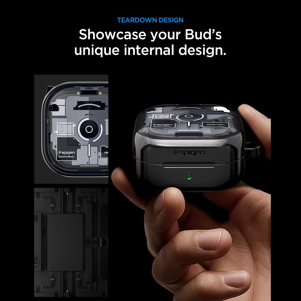 Dėklas Spigen Ultra Hybrid Zero One Samsung Galaxy Buds 4 / 4 Pro, juodas - Image 7