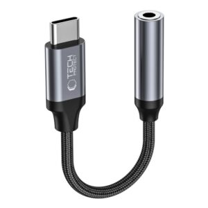 Adapteris Tech-Protect UltraBoost USB-C į Mini Jack 3.5mm juodas