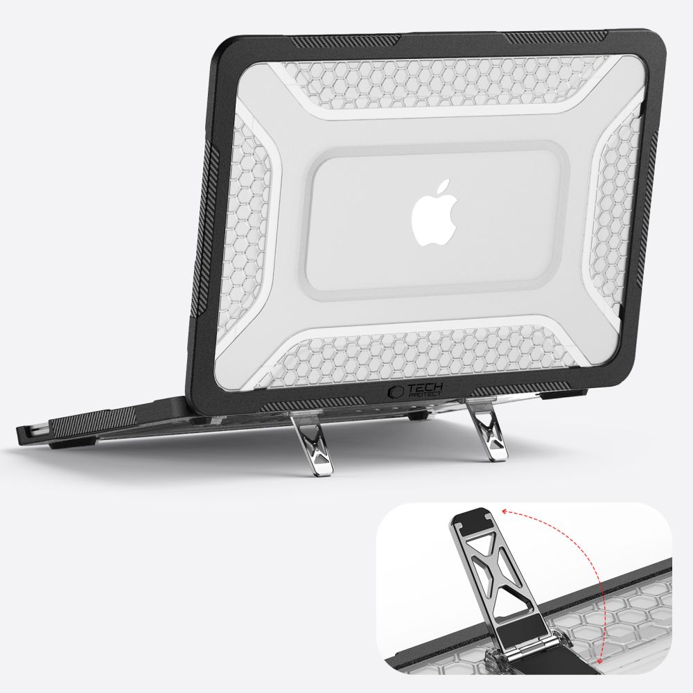 Dėklas Tech-Protect Kevlar Pro MacBook Neo 13 (2026), matinis juodas / skaidrus - Image 7