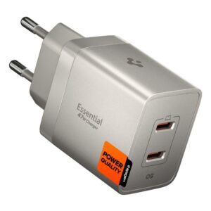 Įkroviklis Spigen Essential EE472EU-GaN 2 prievadų 47W, natūralaus titano spalvos