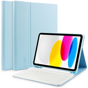 Dėklas Tech-Protect SC Pen + Keyboard iPad 10.9 (2022) / 11 (2025), šviesiai mėlynas