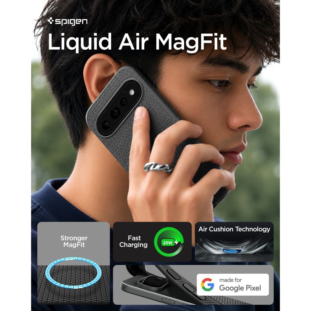 Dėklas Spigen Liquid Air Mag MagSafe Google Pixel 11 Pro XL, matinis juodas - Image 7