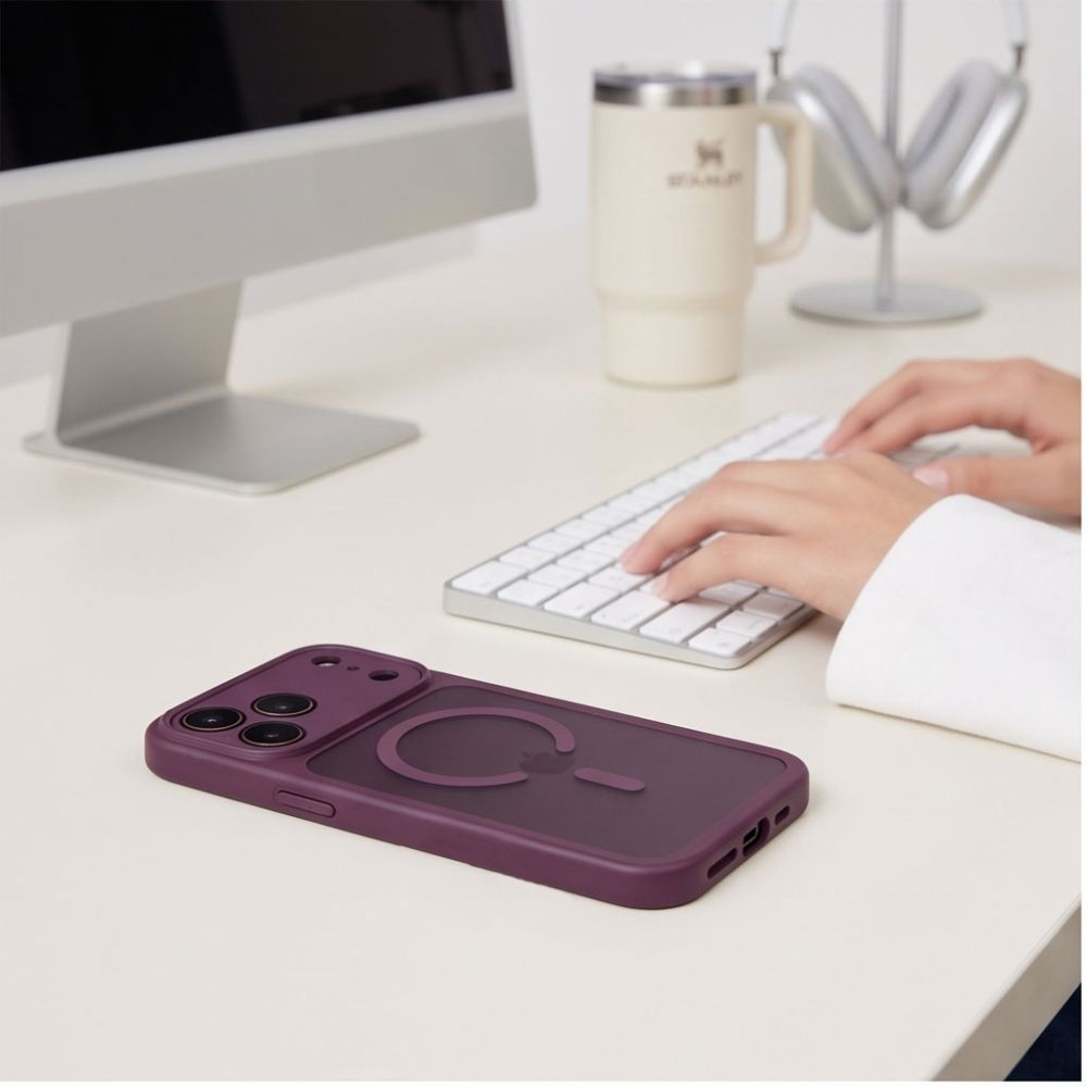 Dėklas Tech-Protect BasicMag MagSafe iPhone 17 Pro Max / 18 Pro Max, matinis tamsiai vyšninis - Image 6