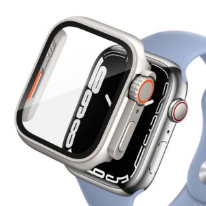 Dėklas Tech-Protect Defense360 Apple Watch 4 / 5 / 6 / SE 1 / 2 / 3 (44 mm) Titanium/Oranžinis