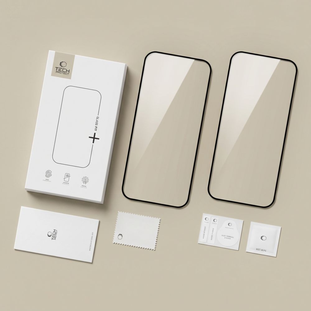 Apsauginis stiklas Tech-Protect Glass Fit+ Redmi 17 4G / 5G, 2 vnt., juodas - Image 3
