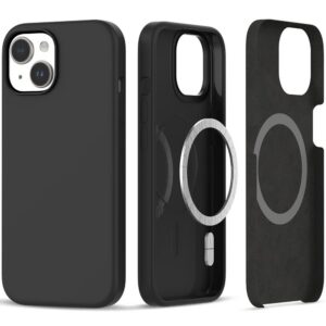 Dėklas Tech-Protect Silicone MagSafe iPhone 15, matinis juodas