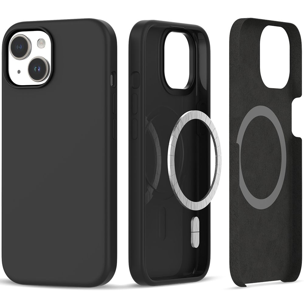 Dėklas Tech-Protect Silicone MagSafe iPhone 15, matinis juodas