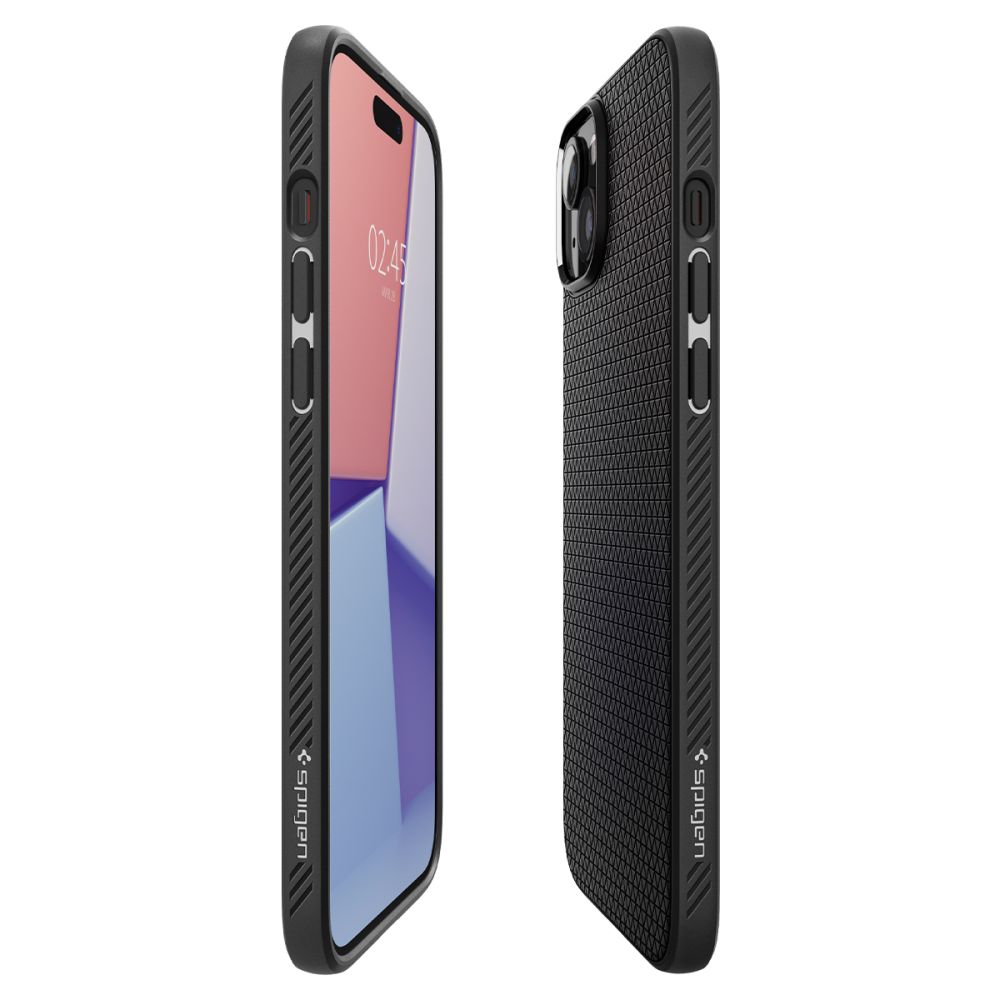 Dėklas Spigen Liquid Air iPhone 15 Matinis Juodas - Image 8