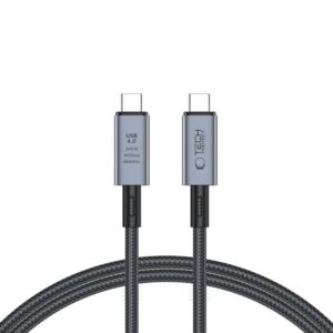 Kabelis Tech-Protect UltraBoost Max USB 4.0 8K 40Gbps Type-C PD 240W 100cm, pilkas