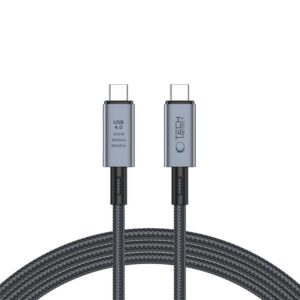 Kabelis Tech-Protect UltraBoost Max USB4.0 Type-C, PD 240W, 200cm, pilkas