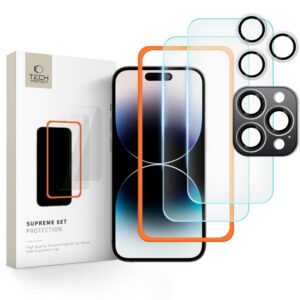 Apsauginis stiklas Tech-Protect Supreme Set 3 vnt. iPhone 16 Pro Max, skaidrus