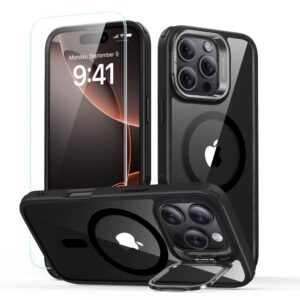 Dėklas ESR Classic Hybrid Kickstand HaloLock MagSafe iPhone 16 Pro, skaidrus/juodas