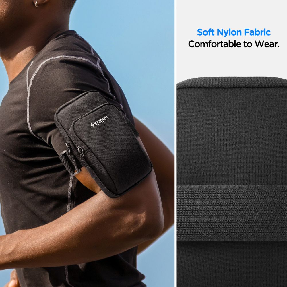 Dėklas ant rankos Spigen A702 Dynamic Shield Armband, juodas - Image 8