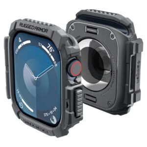 Dėklas Spigen Rugged Armor Apple Watch 10 / 11 (46 mm), tamsiai pilkas