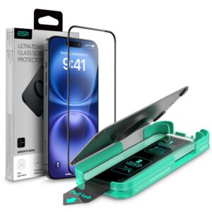 Apsauginis stiklas ESR Armorite iPhone 16, juodas