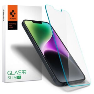 Apsauginis stiklas Spigen Glas.tR Slim iPhone 13 / 13 Pro / 14 / 16e / 17e, skaidrus