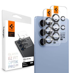Kameros apsauginis stiklas Spigen Optik Pro HD EZ Fit Galaxy S25 Ultra, 2 vnt., juodas