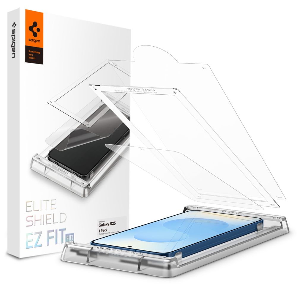 Apsauginė plėvelė Spigen Elite Shield EZ Fit HD Galaxy S25, skaidri